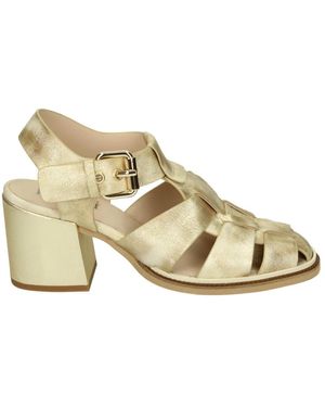 Pertini Gouden Sandaal Met Leren En Rubberen Zool - Metallic