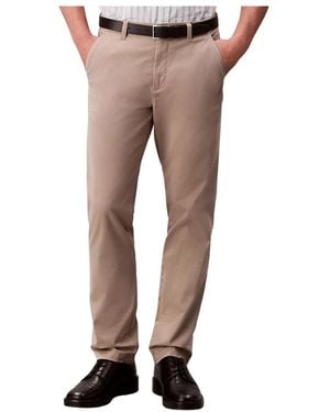Calvin Klein Broeken ,Katoen Slim Twill Chino - Naturel