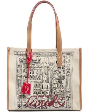 Lancel Tassen ,Katoen Capsule Cabas L Toile - Naturel