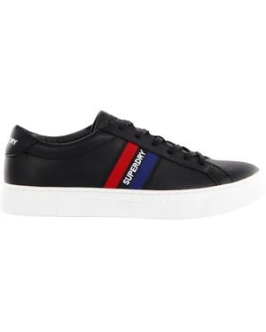 Superdry Vegan Court Herren Low-Top Sneakers - Schwarz