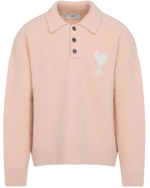 Ami Paris Round-Neck Strickwaren - Pink