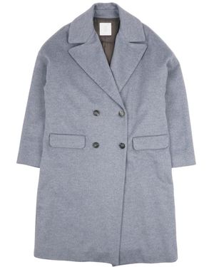 Eleventy Double-Breasted Coat - Blauw