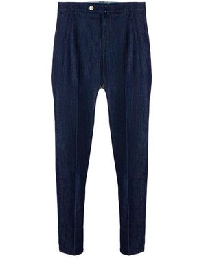 Incotex Broeken ,Blauw ,Katoen Slim-Fit Broek