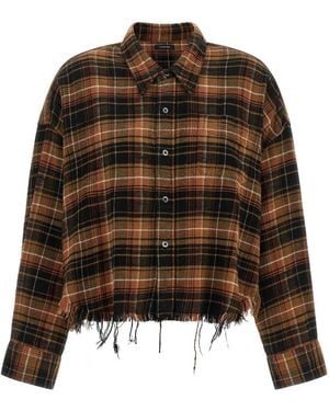 R13 Overhemden ,Bruin ,Katoen Cropped Shirt