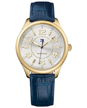 Tommy Hilfiger Goldene Leder Damen Quarzuhr - Mettallic