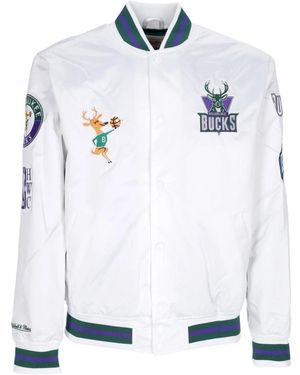 Mitchell & Ness Bomber Jackets - White