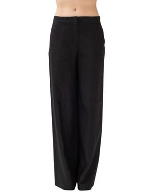 Max Mara Broeken ,Zwart ,Linnen Wijde Broeken