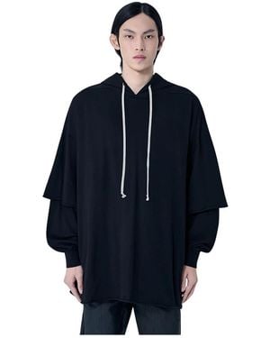 Rick Owens Hoodies & Sweatvesten ,Zwart ,Katoen Tommy Hustler Hoodie - Blauw