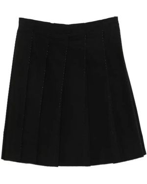 TOTEME Geplooide Midi Rok Met Glansdetail - Zwart