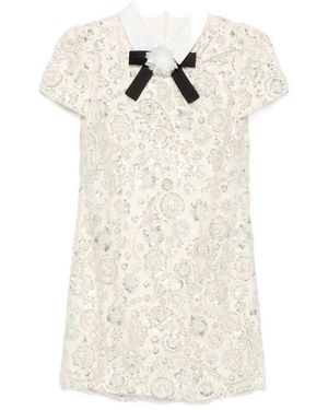 Self-Portrait Kleedjes ,Pailletten Jurk Met Pailletten En Mini-Lengte - Wit