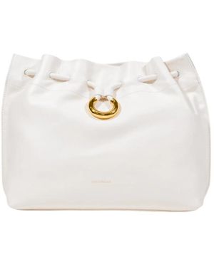 Coccinelle Weiße Leder-Schultertasche Mit Innentasche