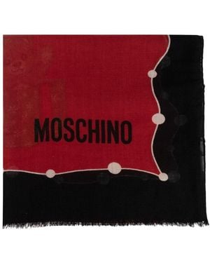 Moschino Accessoires ,Rood ,Wol Wol Sjaal Met Logo