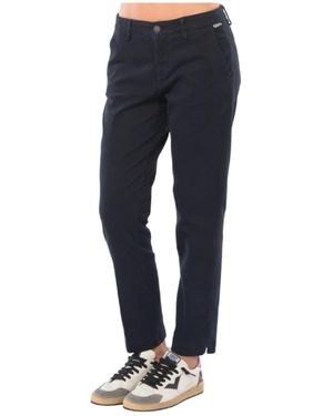 Roy Rogers Blauwe Chino Broek Met Logo Knoop