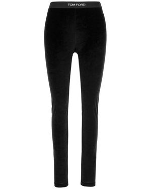Tom Ford Stretch Lustrous Velour Signature Leggings - Zwart
