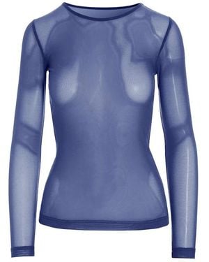 Bitte Kai Rand Mesh T-Shirt Top Twilight - Blauw
