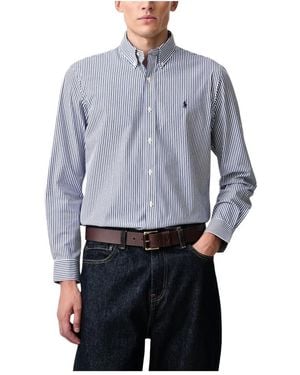 Polo Ralph Lauren Overhemden ,Blauw ,Katoen Lange Mouw Sportshirt