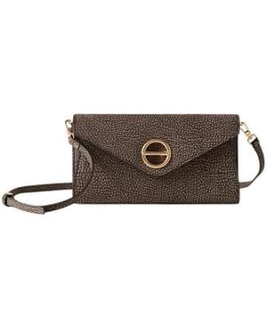Borbonese Tassen ,Bruin ,Leer Mini Bag Portacarte