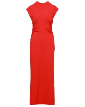 MSGM Rotes Baumwollkleid Mit Rundhalsausschnitt
