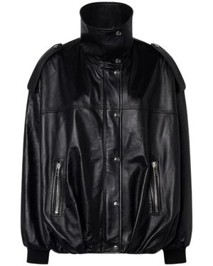 Halfboy Smooth Leather Bomber - Schwarz