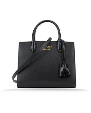 Prada Ledertasche Zum Umhängen - Schwarz