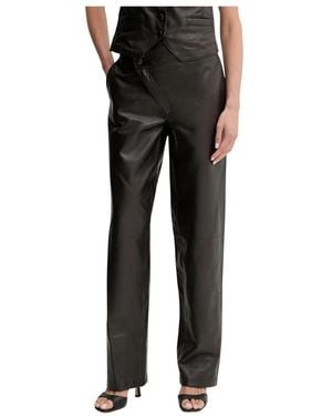 Pinko Reimagine Leren Broek - Zwart
