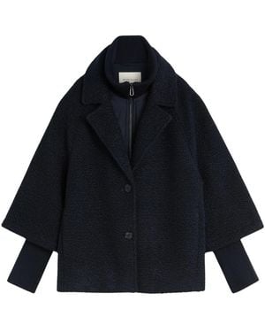 Tom Tailor Cosy Cape Jacke Im 2-In-1-Look - Blau