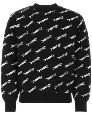 Ambush Bestickter Stretch-Wollmischpullover - Schwarz