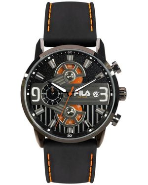 Fila Herenhorloge Chronograaf Siliconen Armband Style 38-175 - Zwart