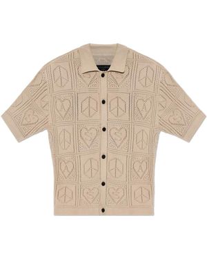 AllSaints Arktx Open Stitch Jacquard Cardigan - Naturel