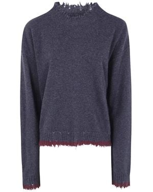 Uma Wang Truien & Vesten ,Grijs ,Round-Neck Truien - Blauw