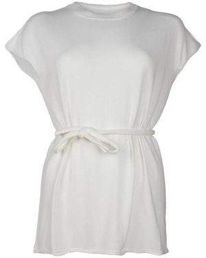Alpha Studio Witte Katoenen Kimono Stijl Jurk - Grijs