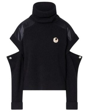 Liu Jo Truien & Vesten ,Zwart ,Wol Turtleneck Met Uitsnijdingen
