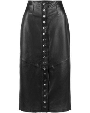 Envelope Leather Skirts - Negro