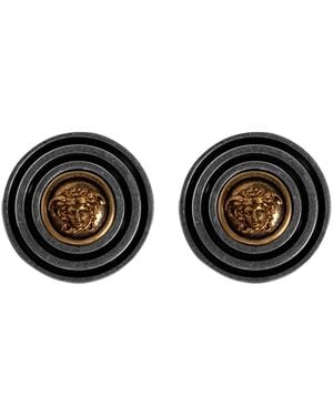 Versace Accessoires ,Grijs ,Medusa Oorbellen - Zwart