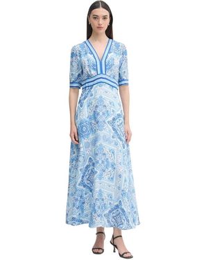 Hale Bob Kleedjes ,Blauw ,Linnen Ginevra Linnen Maxijurk