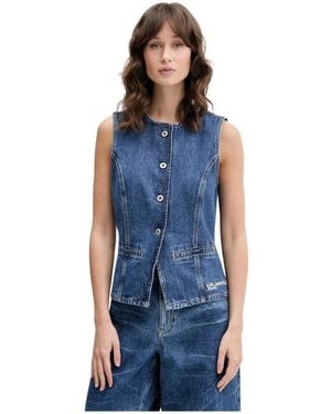 KARL LAGERFELD Taillierte Jeansweste - Blau