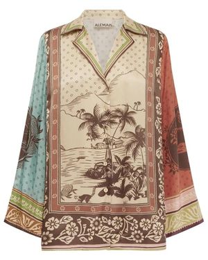 ALÉMAIS Alberta Shirt Met Grafische Print - Naturel