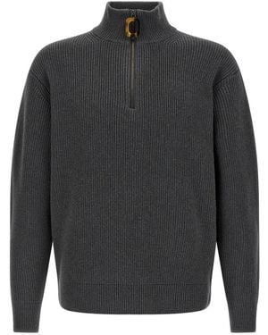 JW Anderson Truien & Vesten ,Grijs ,Katoen Half Zip Jumper