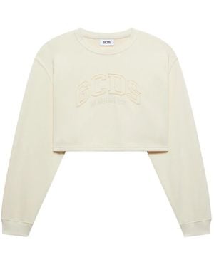 Gcds Kurzes Sweatshirt Mit Lounge-Logo - Natur