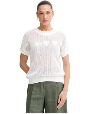 MARC AUREL Rundhals-Pullover Mit Kurzen Ärmeln - Weiß