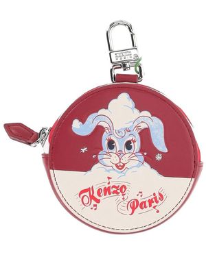 KENZO Accessoires ,Rood ,Leer Portemonnee Van Leer