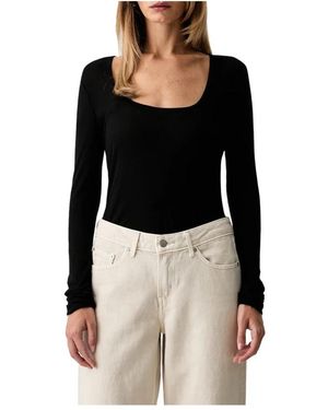 Patrizia Pepe Long Sleeve Tops - Noir