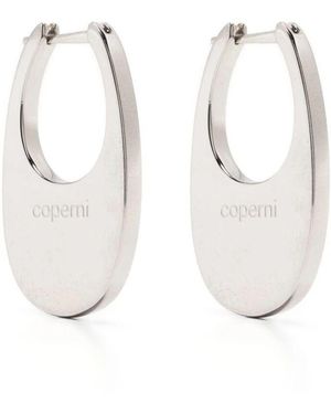 Coperni Moderne Swipe Ohrringe Silber - Weiß