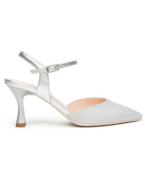 Nero Giardini Schoenen ,Grijs ,Leer Sling-Back - Wit