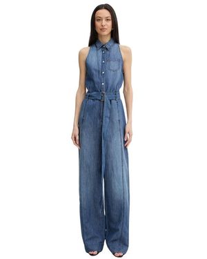 Pinko Denim-Jumpsuit Mit Gürtel - Blau