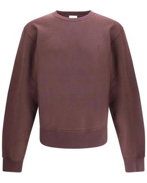 Saint Laurent Geborduurde Crew Neck Sweatshirt - Paars