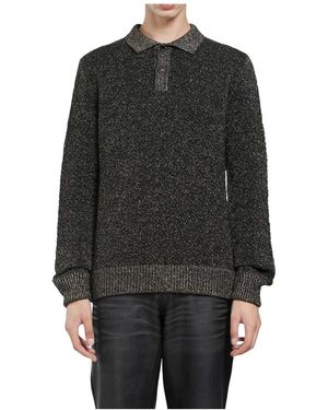 Marni Wol Pique Trui Met Lurex Details - Zwart
