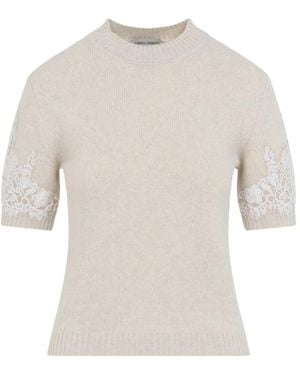 Alberta Ferretti Round-Neck Knitwear - White