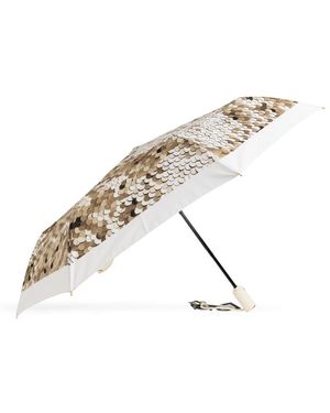 Moschino Accessoires ,Geel ,Polyester Openclose Bedrukte Paraplu - Metallic