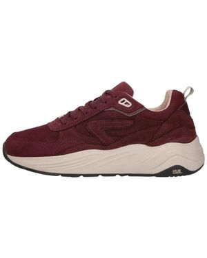 Hub Schoenen ,Rood ,Katoen Glide Sneakers - Bruin